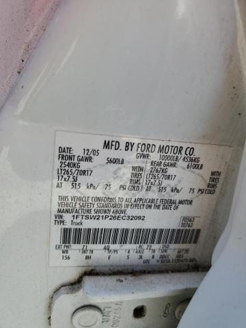 1FTSW21P26EC32092 - 2006 FORD F250 SUPER DUTY Blanc photo 12