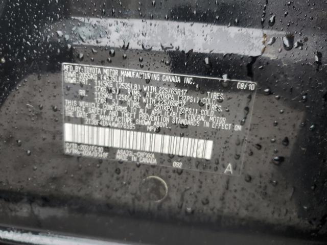 2T3BF4DV4AW076595 - 2010 TOYOTA RAV4 Қара фото 14