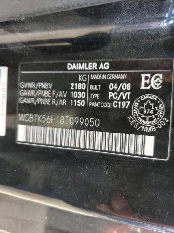 WDBTK56F18T099050 - 2008 MERCEDES-BENZ CLK 350 BLACK photo 12