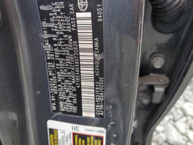 4T1BE46K48U732626 - 2008 TOYOTA CAMRY CE 灰色 照片 12