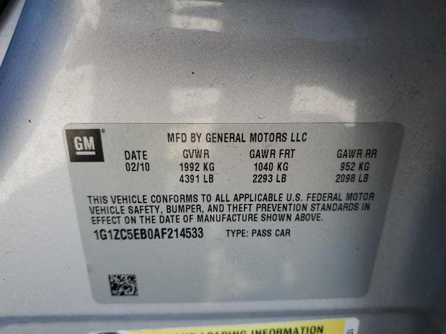 1G1ZC5EB0AF214533 - 2010 CHEVROLET MALIBU 1LT SILVER photo 12