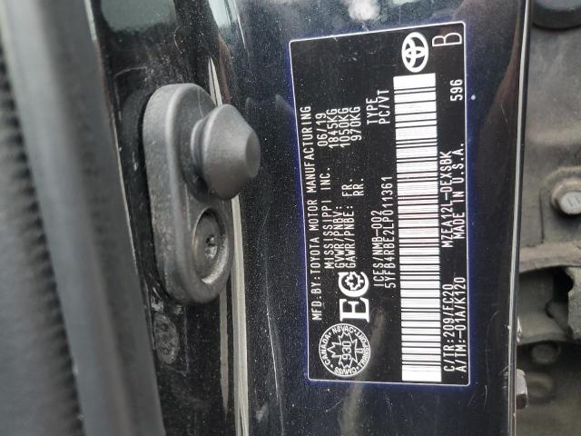 5YFB4RBE2LP011361 - 2020 TOYOTA COROLLA SE BLACK photo 13