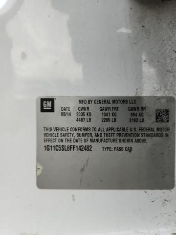 1G11C5SL8FF142482 - 2015 CHEVROLET MALIBU 1LT WHITE photo 12