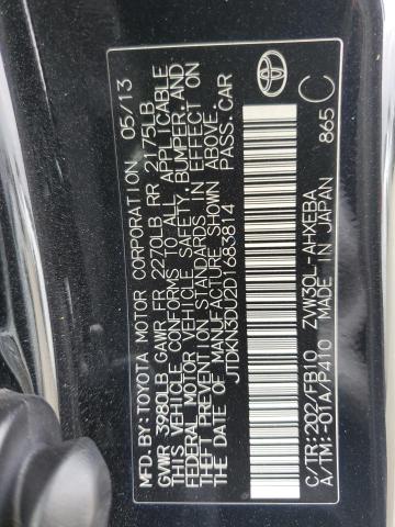 JTDKN3DU2D1683814 - 2013 TOYOTA PRIUS Schwarz Foto 12