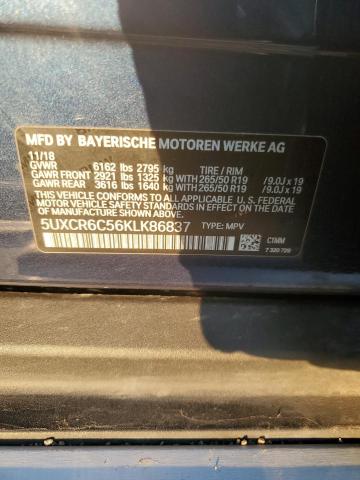 5UXCR6C56KLK86837 - 2019 BMW X5 XDRIVE40I BLUE photo 13