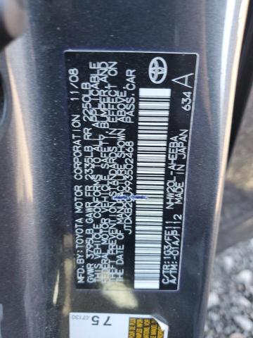 JTDKB20U993502468 - 2009 TOYOTA PRIUS ნაცრისფერი ფოტო 13