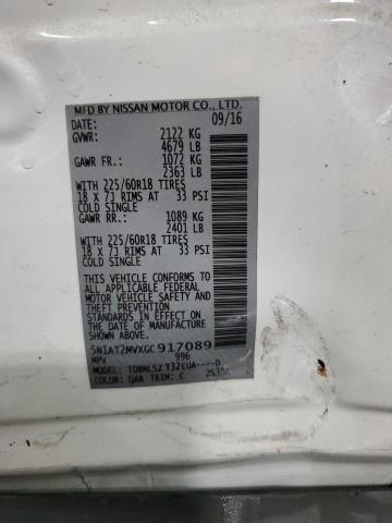 5N1AT2MVXGC917089 - 2016 NISSAN ROGUE S 白色 照片 14