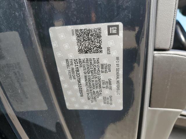 1G1YB2D75K5103509 - 2019 CHEVROLET CORVETTE STINGRAY 1LT BLACK photo 12