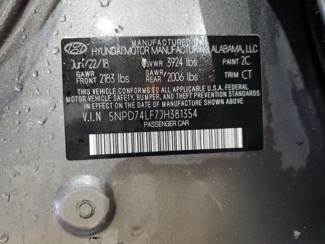 5NPD74LF7JH381354 - 2018 HYUNDAI ELANTRA SE Gümüş foto 12