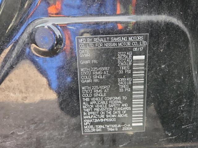 KNMAT2MV8HP619011 - 2017 NISSAN ROGUE S BLACK photo 13