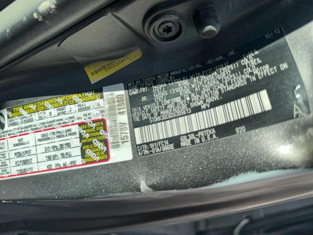 5TDKK3DC6DS305613 - 2013 TOYOTA SIENNA LE ნაცრისფერი ფოტო 10