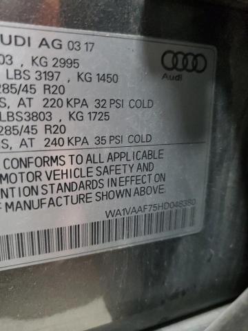 WA1VAAF75HD048380 - 2017 AUDI Q7 PRESTIGE GRAY photo 13