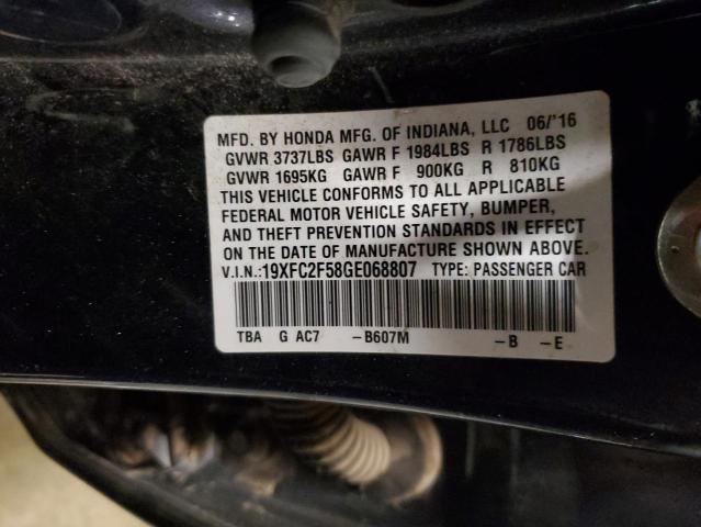 19XFC2F58GE068807 - 2016 HONDA CIVIC LX ლურჯი ფოტო 12