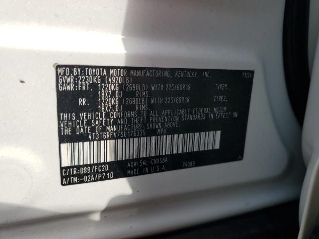 4T3T6RFV7SU176335 - 2025 TOYOTA RAV4 SE WHITE photo 13