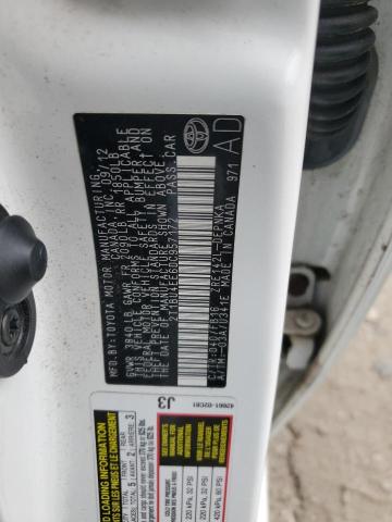 2T1BU4EE6DC957172 - 2013 TOYOTA COROLLA BASE أبيض صورة 12