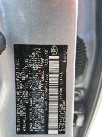 4T4BF1FK5GR584339 - 2016 TOYOTA CAMRY LE SILVER photo 12