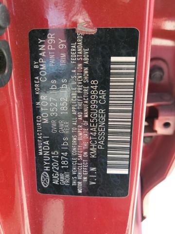 KMHCT4AE5GU999848 - 2016 HYUNDAI ACCENT SE BURGUNDY photo 13