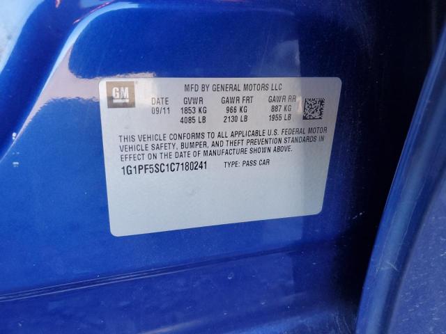 1G1PF5SC1C7180241 - 2012 CHEVROLET CRUZE LT 蓝色 照片 12