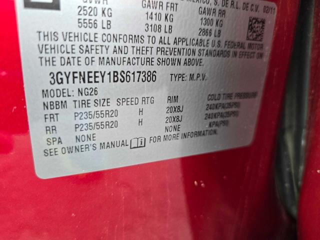 3GYFNEEY1BS617386 - 2011 CADILLAC SRX PERFORMANCE COLLECTION Շագանակագույն լուսանկար 10