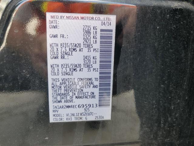 5N1AR2MM4EC695913 - 2014 NISSAN PATHFINDER S Czarny zdjęcie 13