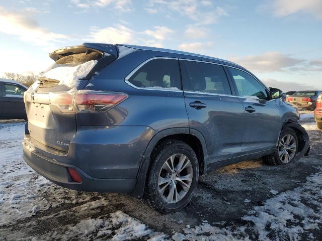 5TDJKRFH1ES020648 - 2014 TOYOTA HIGHLANDER XLE BLUE photo 3