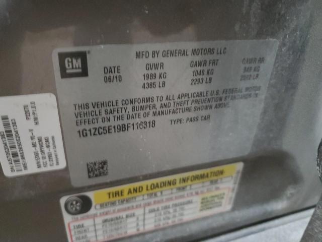 1G1ZC5E19BF116318 - 2011 CHEVROLET MALIBU 1LT GRAY photo 12