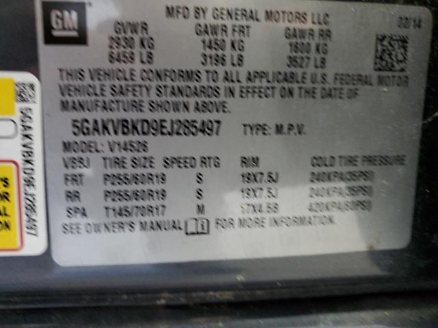 5GAKVBKD9EJ285497 - 2014 BUICK ENCLAVE GRAY photo 14