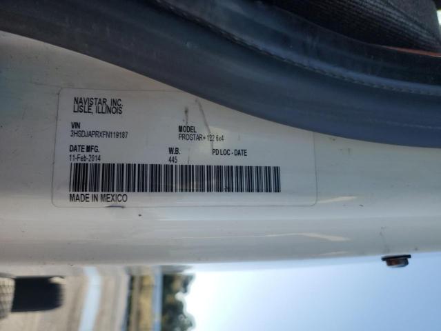 3HSDJAPRXFN119187 - 2015 INTERNATIONAL PROSTAR WHITE photo 10
