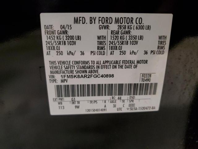 1FM5K8AR2FGC40898 - 2015 FORD EXPLORER POLICE INTERCEPTOR WHITE photo 13