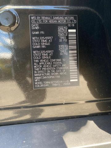 KNMAT2MVXGP667768 - 2016 NISSAN ROGUE S BLACK photo 10