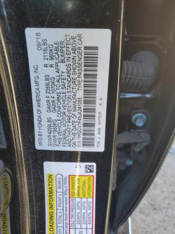 1HGCV1F49JA241065 - 2018 HONDA ACCORD EX BLACK photo 12