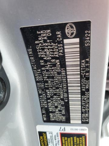 4T1BF1FK8EU823891 - 2014 TOYOTA CAMRY L SILVER photo 12