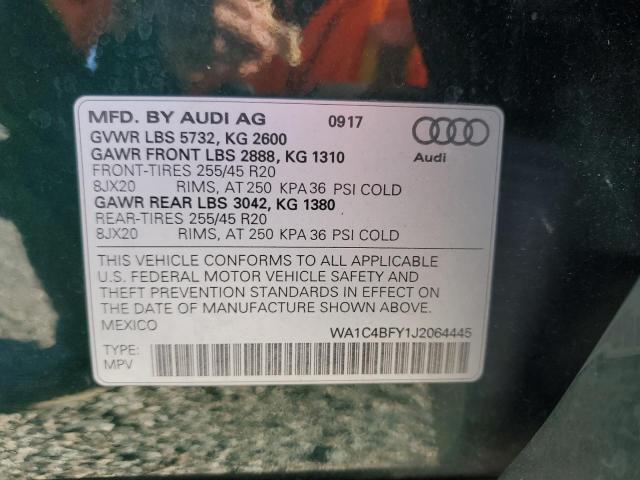 WA1C4BFY1J2064445 - 2018 AUDI SQ5 PRESTIGE GREEN photo 13