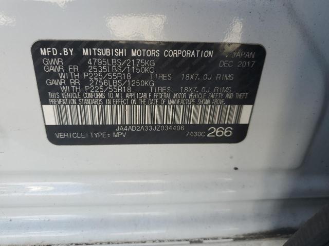 JA4AD2A33JZ034406 - 2018 MITSUBISHI OUTLANDER ES WHITE photo 13