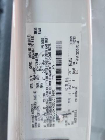 1FMCU0HX0DUC19652 - 2013 FORD ESCAPE SEL WHITE photo 13