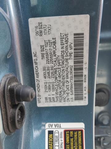 5J6RM4H73GL090462 - 2016 HONDA CR-V EXL Көк фото 13