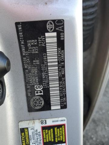 2T1BU4EE5AC385863 - 2010 TOYOTA COROLLA BASE ვერცხლისფერი ფოტო 12