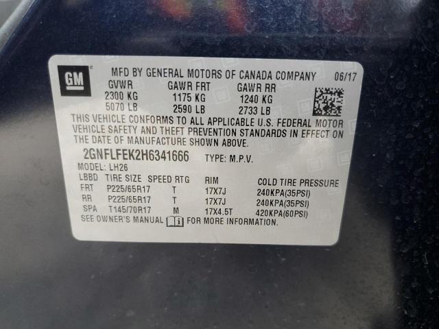 2GNFLFEK2H6341666 - 2017 CHEVROLET EQUINOX LT 蓝色 照片 13