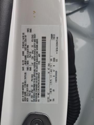 1FMCU9J92NUA38652 - 2022 FORD ESCAPE TITANIUM WHITE photo 12
