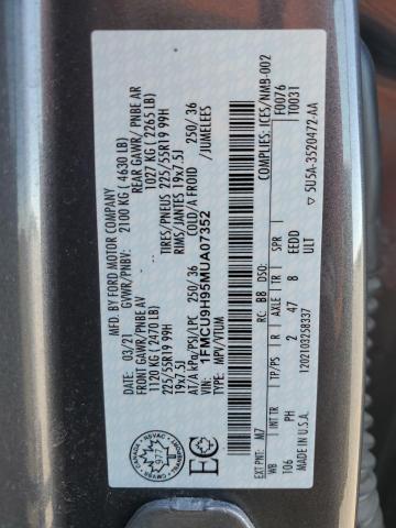 1FMCU9H95MUA07352 - 2021 FORD ESCAPE SEL 灰色 照片 13