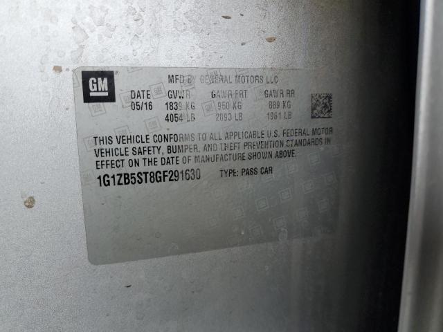 1G1ZB5ST8GF291630 - 2016 CHEVROLET MALIBU LS SILVER photo 12