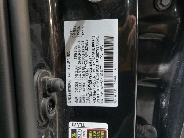5J6RW2H52HL029327 - 2017 HONDA CR-V EX BLACK photo 14