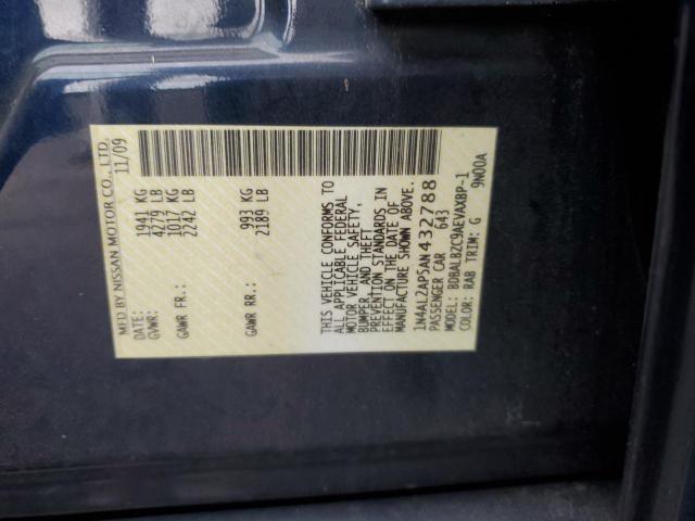 1N4AL2AP5AN432788 - 2010 NISSAN ALTIMA BASE BLUE photo 12