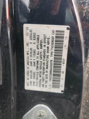 1HGCS2B88AA002078 - 2010 HONDA ACCORD EXL 黑色 照片 12