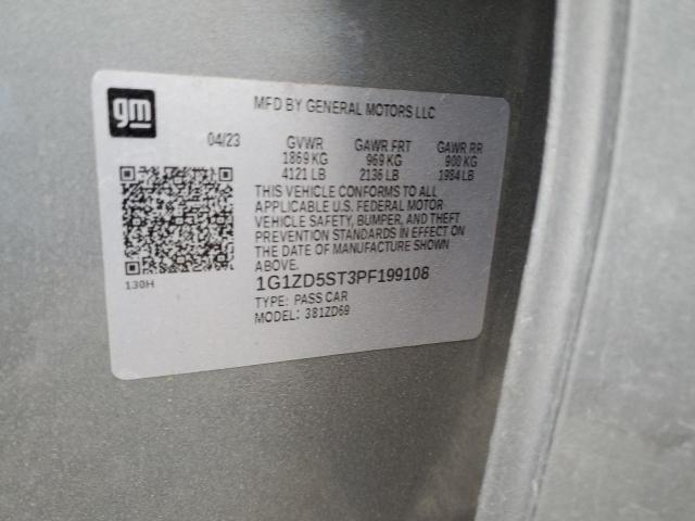 1G1ZD5ST3PF199108 - 2023 CHEVROLET MALIBU LT 灰色 照片 12