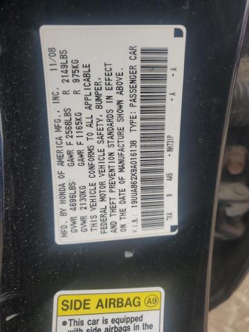 19UUA862X9A016138 - 2009 ACURA TL BLACK photo 12