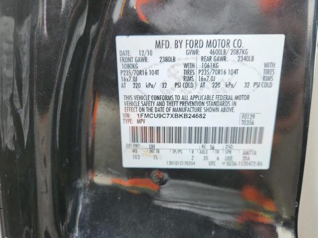 1FMCU9C7XBKB24682 - 2011 FORD ESCAPE XLS BLACK photo 13