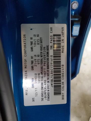 JM1BL1L86C1591618 - 2012 MAZDA 3 I BLUE photo 12