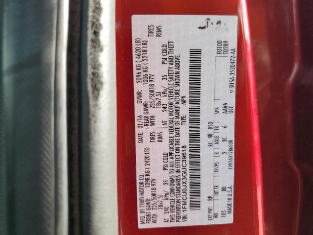 1FMCU0JX3GUC39618 - 2016 FORD ESCAPE TITANIUM 栗色 照片 13