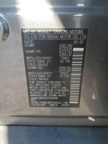 KNMAT2MV2LP542936 - 2020 NISSAN ROGUE S Grafito foto 13